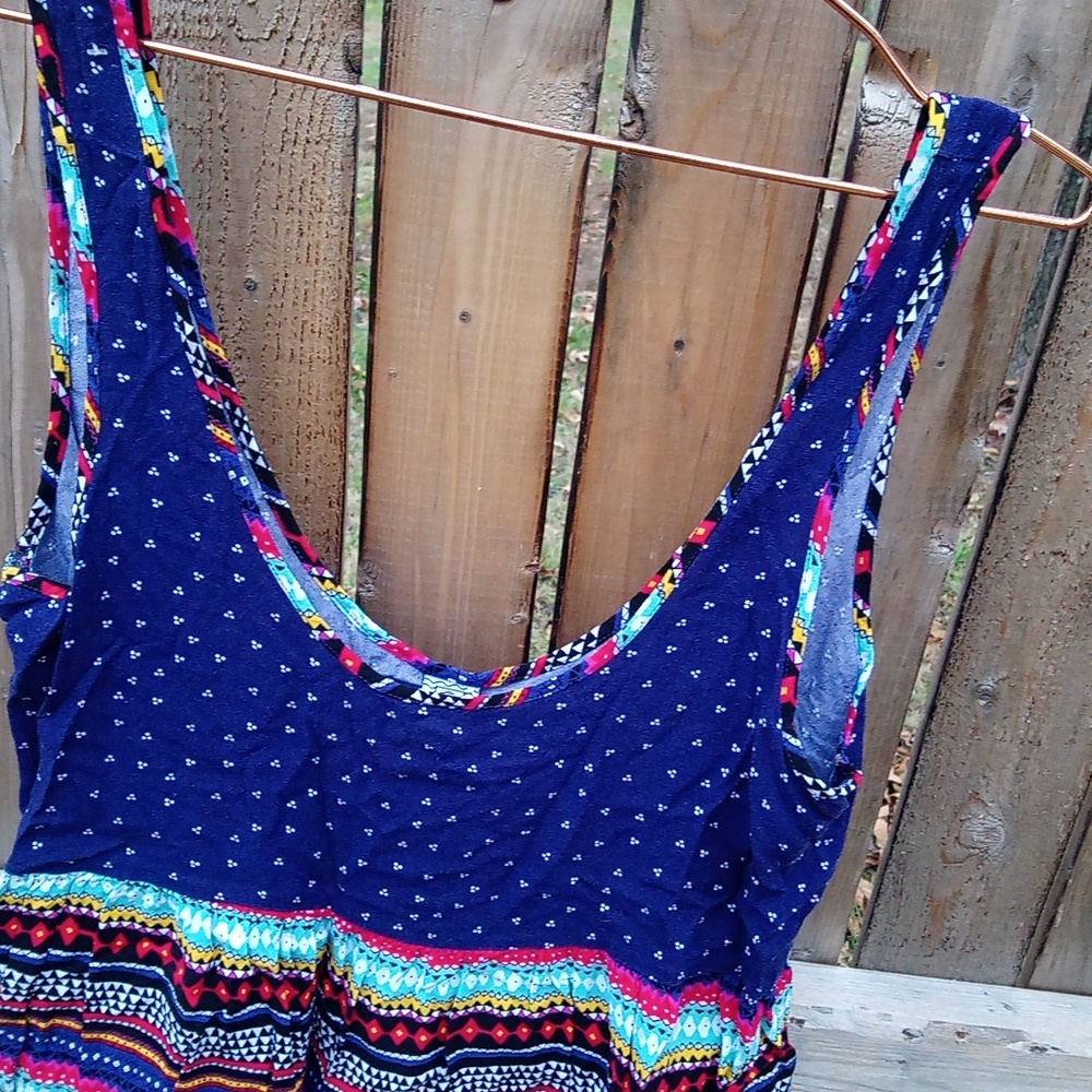 Empyre Boho Aztec Multi Color Flowy Tank Crop Top - image 2